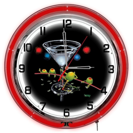 Petro Enterprises Dirty Martini 14 in. Neon Clock PE434496